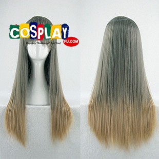 60 cm Long Mixed Brown and Grey Wig (8723)