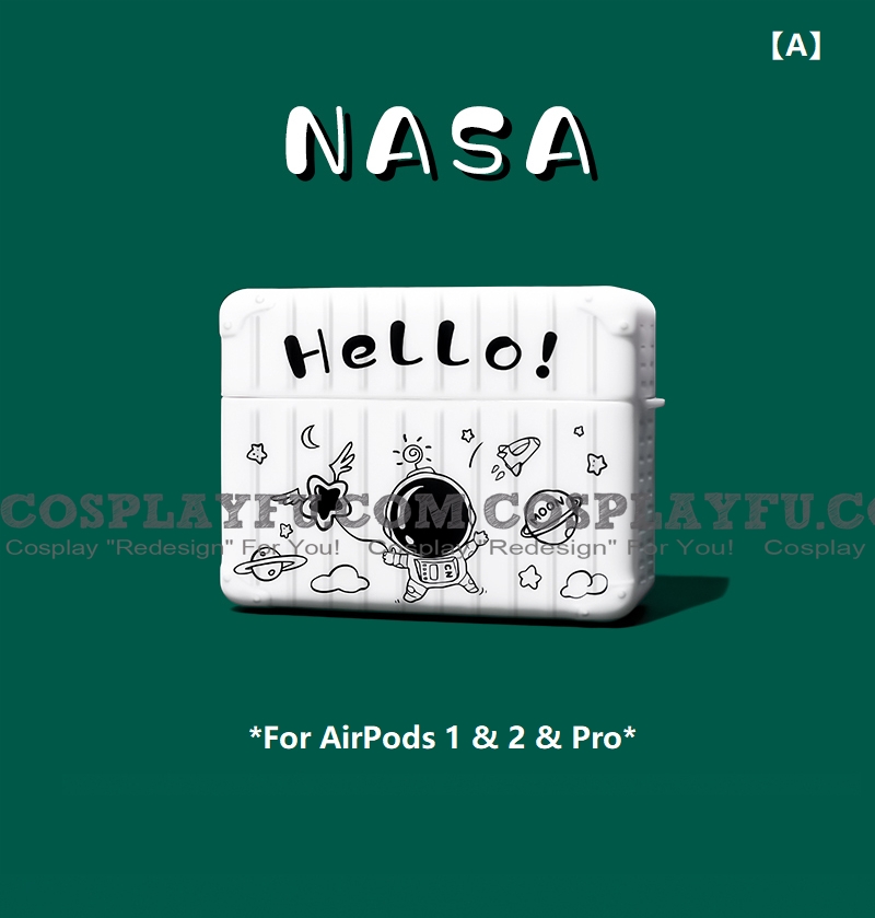Cute черный Astronaut Airpod Case Silicone Case for Apple