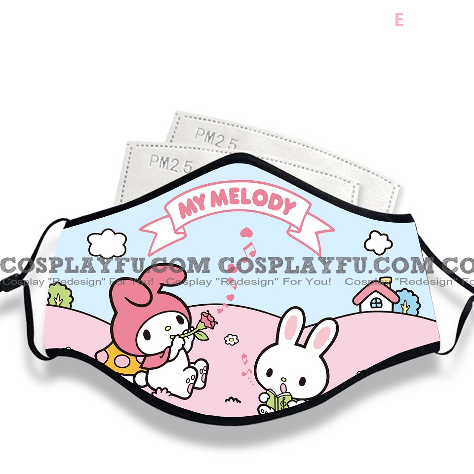 My Melody Face Mask For Adults Cotton Washable Reusable With Pocket With Nose Wire Cosplayfu Com