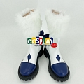 Cosplay Moyen Blanc bleu Bottes Cosplay (631)